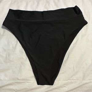 Aerie High Cut Cheeky Bikini Bottom - Black - XL